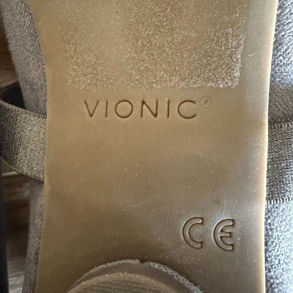 Vionic Joseline Silver Putter Shimmer Mary Jane Ballet Flat Shoes Size 8 - Picture 14 of 16